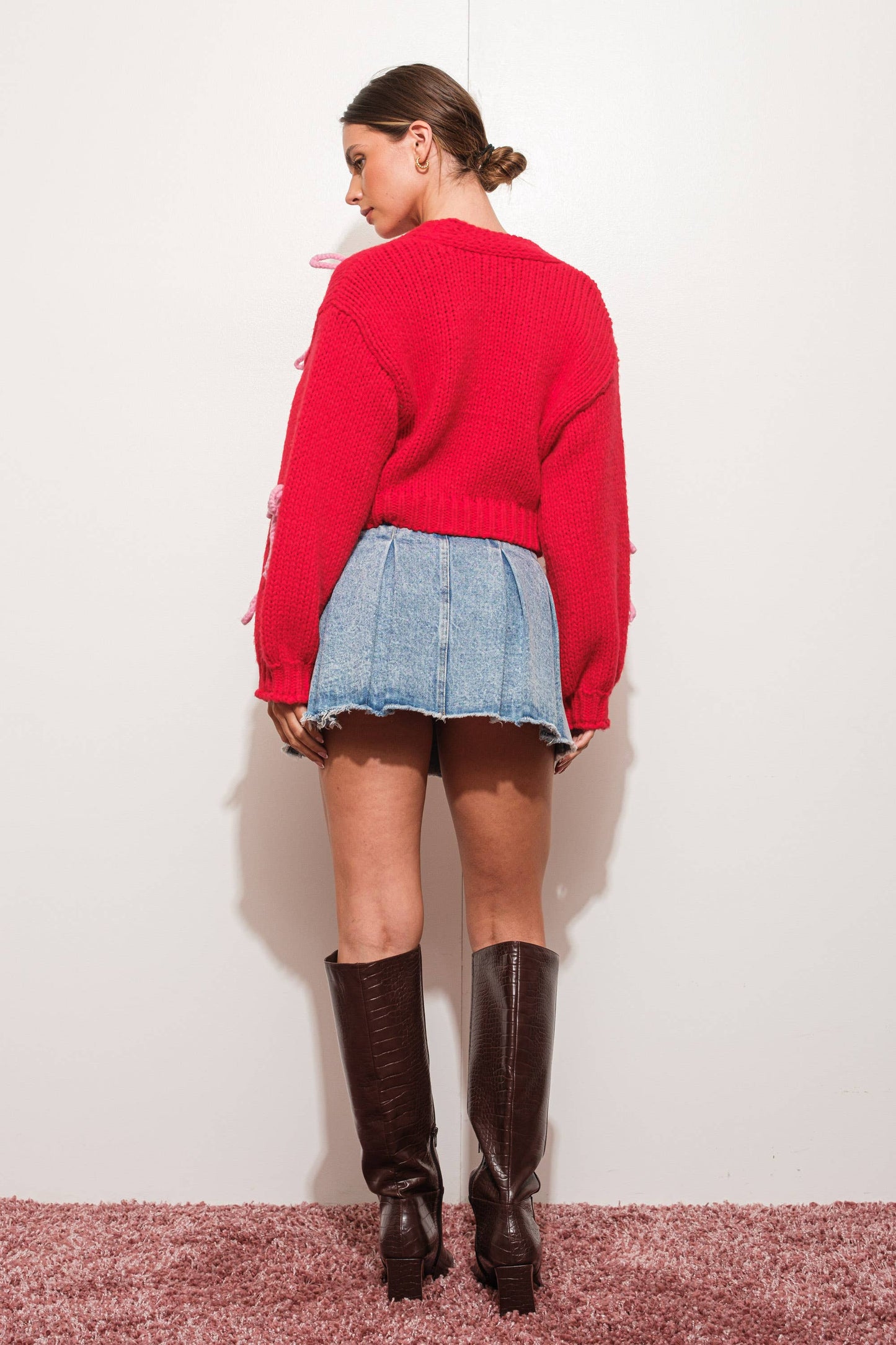 It’s Raining Bows Red Cardigan