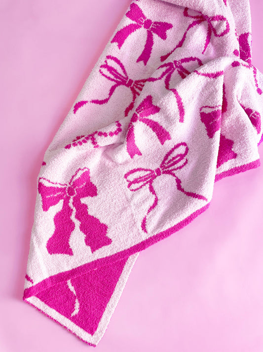 Pink Bow Luxury Blanket