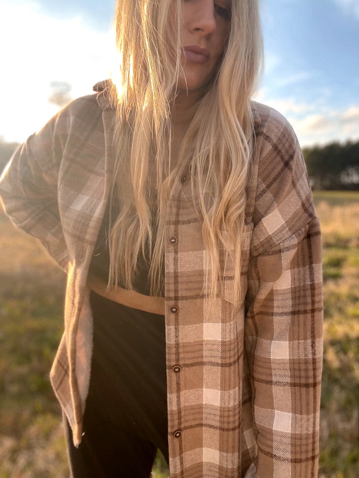 Fleece lined shacket