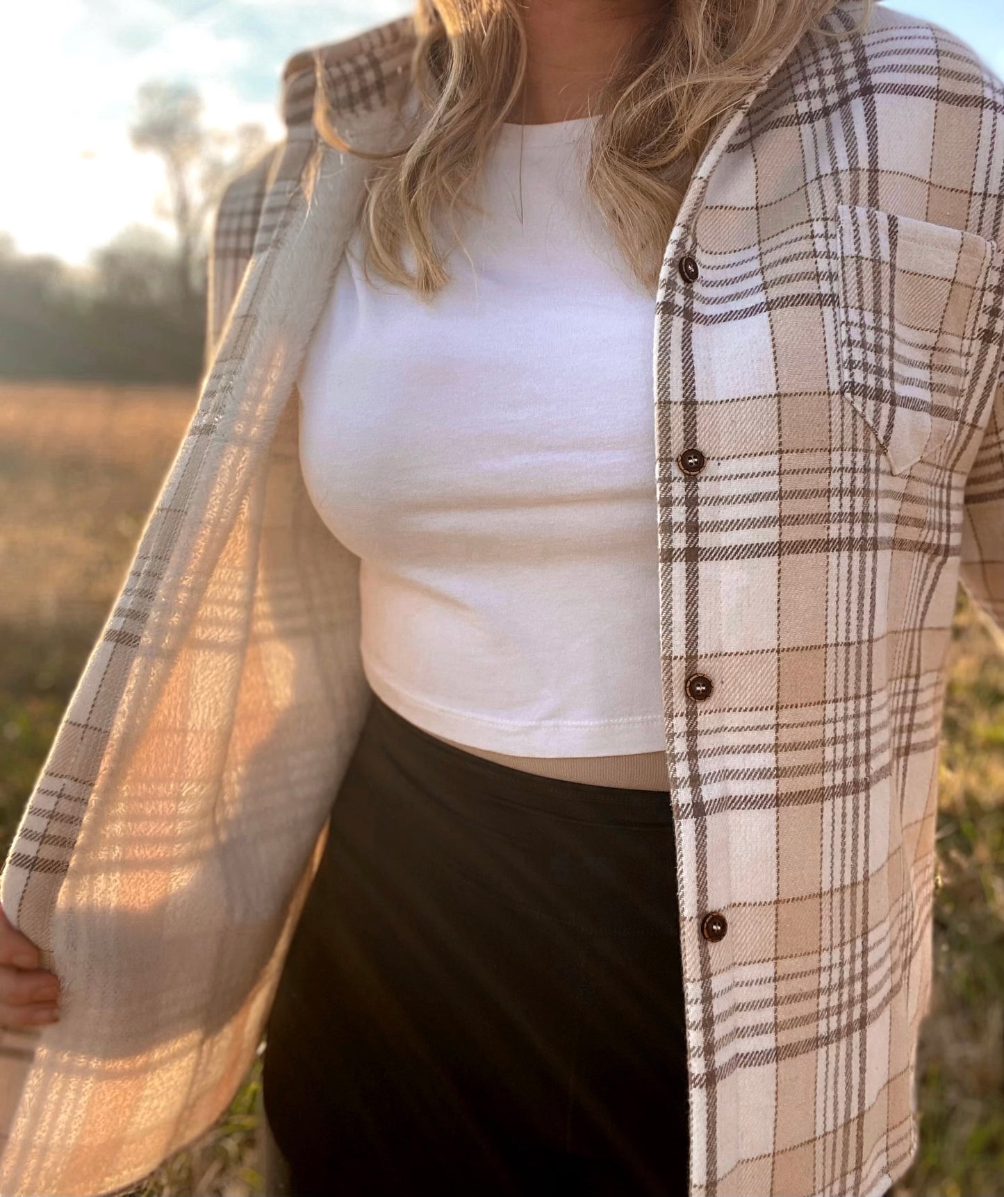 Fleece lined shacket