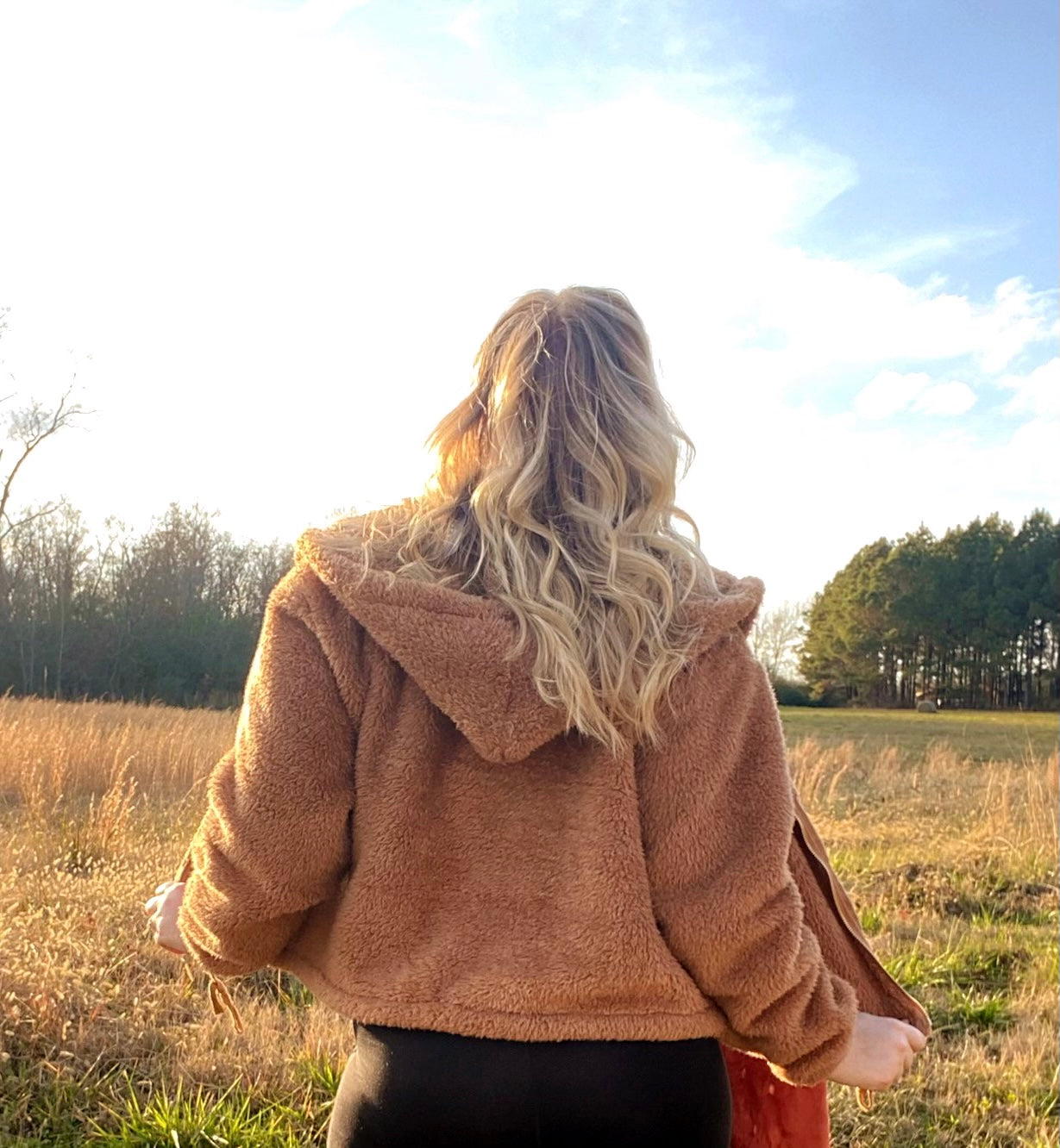 Camel fuzzy jacket