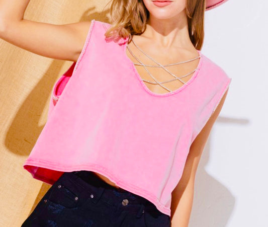 Pink bling tank