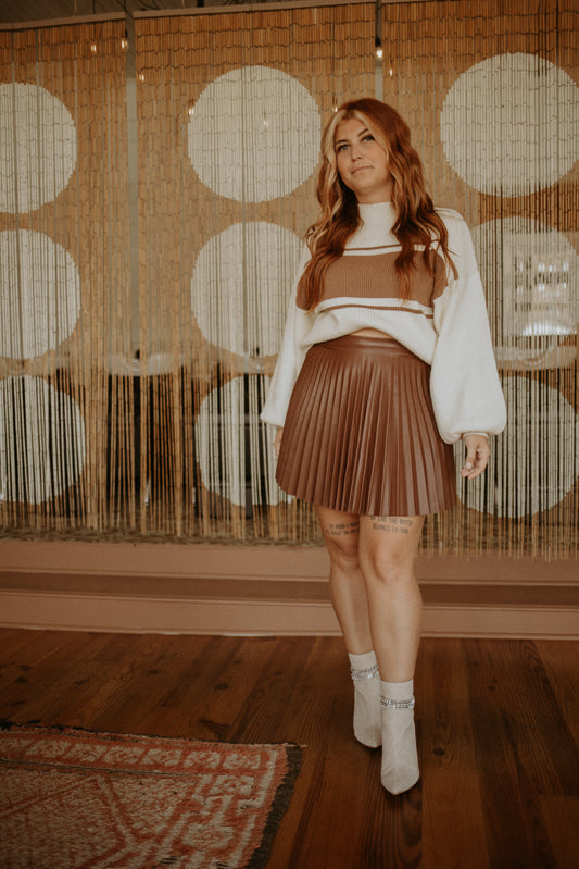 Ivory/ Brown Striped sweater